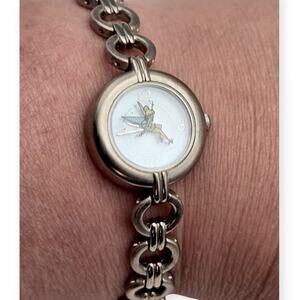 Disney Tinker Bell Bracelet Watch Quartz Working Silver Tone